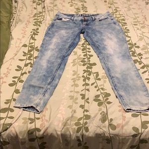 Sky blue faded 5pocket denim jegging jeans